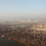 Crowds gather at the Mahakumbh Festival in Prayagraj, capturing the essence of cultural spirituality.